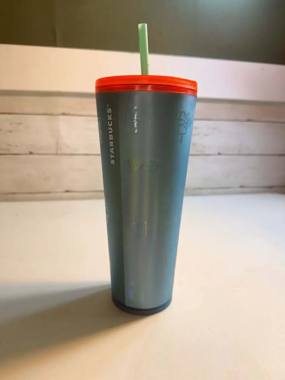Starbucks Summer 2022 Back to School Soft Touch Icy Blue Emoji 24oz Venti Cold C
